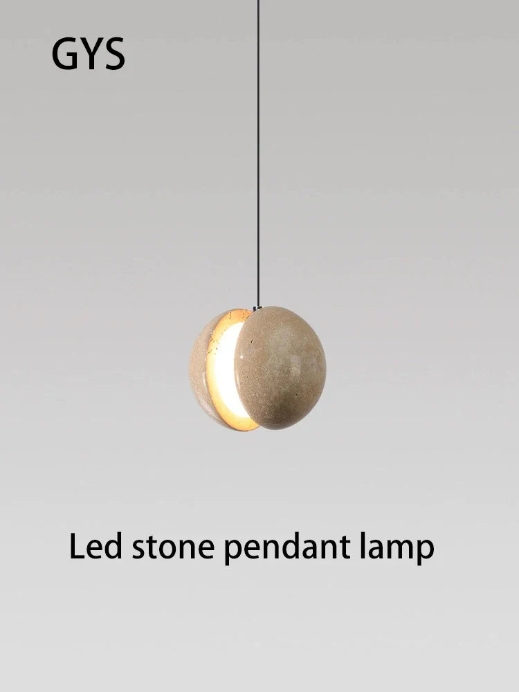 Axya Lunar Stone Pendant Lamp for Soft Bedroom Lighting