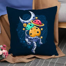 Axyaa Astronaut Theme Pillow Cover Set for Home Decor - 45*45 Size