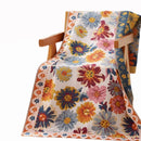Boho Floral Cotton Bedspread Blanket by Axyaa: Soft Aesthetic Bed Throw Cover for Home