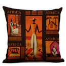 Axyaa African Dancer Linen Cushion Cover in Exotic Style Art Impression