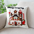 Axyaa Christmas Embroidered Pillow Cover - Canvas Letter Decor Pillowcase