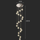 Axyaa Crystal Chandelier Stair Pendant Lamp Living Room Interior Lighting