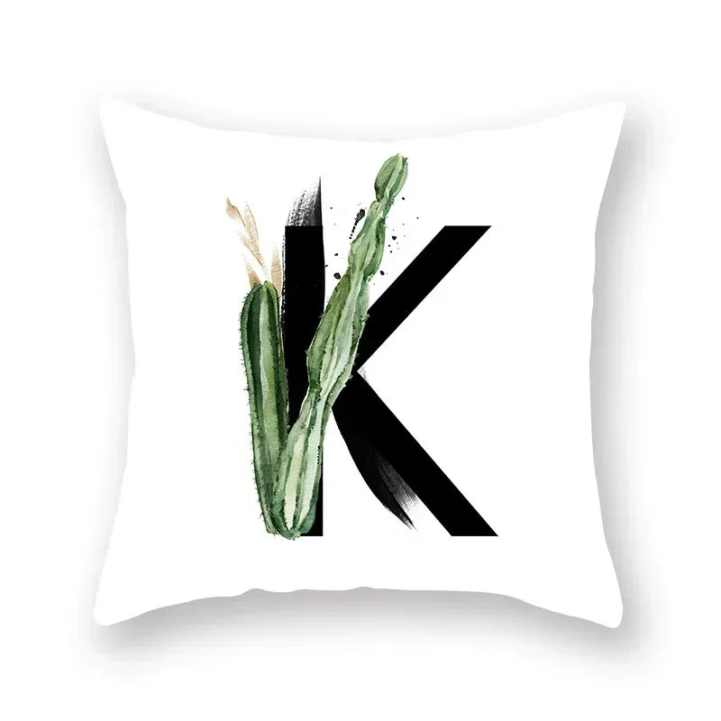 Floral Alphabet Pillow Case by Axyaa: Home & Car Decorative Cushion Cover