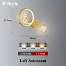 Axyaa Star Astronaut Projector Wall Light: Kids Bedroom Indoor Lighting