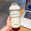 Axyaa Stainless Steel Thermal Tumbler with Straw 500ml – Portable Insulated Thermos Bottle