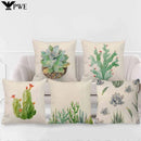 Axyaa Succulents Cactus Cushion Cover - Modern Home Decor Pillowcase