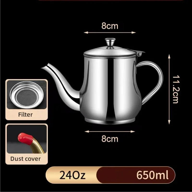 Axyaa Stainless Steel Oil Pot Flask for Kitchen Oil Storage and Dispensing