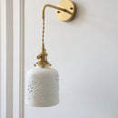 Axyaa Ceramic LED Wall Light Fixture with Pull Chain Switch