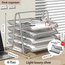 Axyaa 3-Tier Desktop File Manager and Stacking File Rack for Office Storage