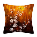 Retro Floral Linen Pillow Cover Abstract Art Decor for Living Room Sofa by Axyaa