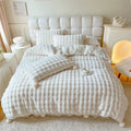 Axyaa Tuscan Faux Fur Plush Bedding Set - Queen Size Warm Winter Duvet Cover Set