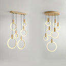 Axyaa Wooden Chandelier Modern Ceiling Lights Stairs Hanging Pendant Lamps