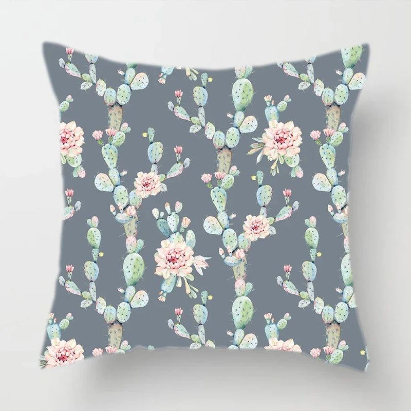 Axyaa Watercolor Cactus Flower Pillow Case 45x45cm