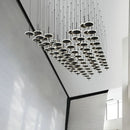 Axyaa Modern Black Iron Art Circular Chandelier for Living Room