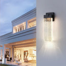 Axyaa Crystal Outdoor Wall Lamp: Sleek & Waterproof Modern Light for Terrace, Villa, Balcony.