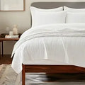 Axyaa Cotton Box Stitch Quilt Set King, 3-Piece Lightweight Cozy Coverlet