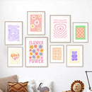 Purple Bear Love Wall Art Canvas Painting by Axyaa- Aesthetic Bedroom Decor