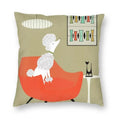Pink Convertible Pillowcase White Poodle Sofa Cushion Cover Axyaa Home Decor