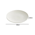 Axyaa Matte Stone Patterned Ceramic Steak Dessert Sushi Salad Plate - Round Shallow Specialty Tableware