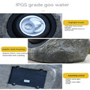 Axya Solar Stone Pond Light: LED Outdoor Garden Decor for Yard, Patio, Lawn.