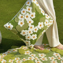 Axyaa Mini Flora Daisy Embroidery Cushion Cover - Decorative Pillow Case