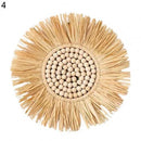 Axyaa Raffia Boho Wall Decor 30CM Round Handmade Tapestry