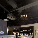 Axyaa Black Sphere Chandelier for Kitchen Dining Room Bar Vintage Industrial Rustic Wrought Iron