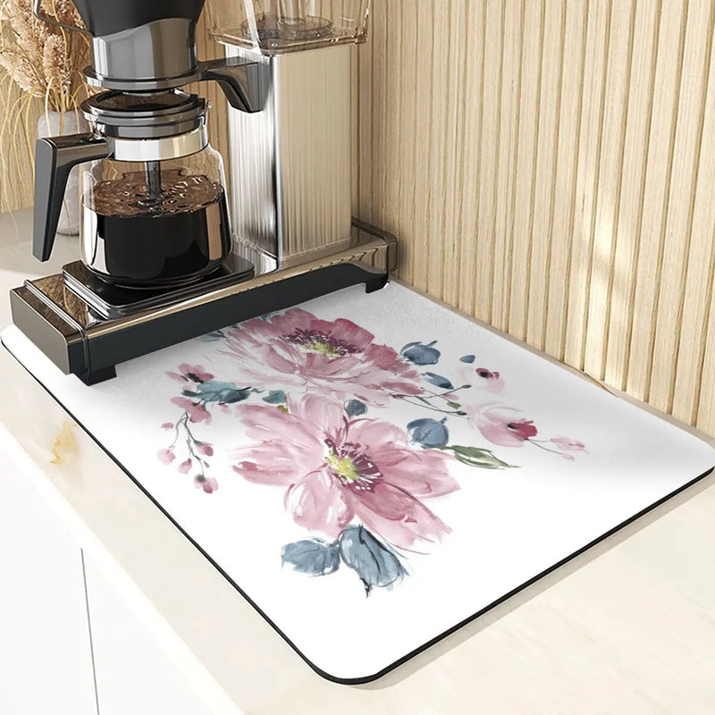 Axyaa Chinese Style Flowers Pattern Cup Mat Set for Dining Table