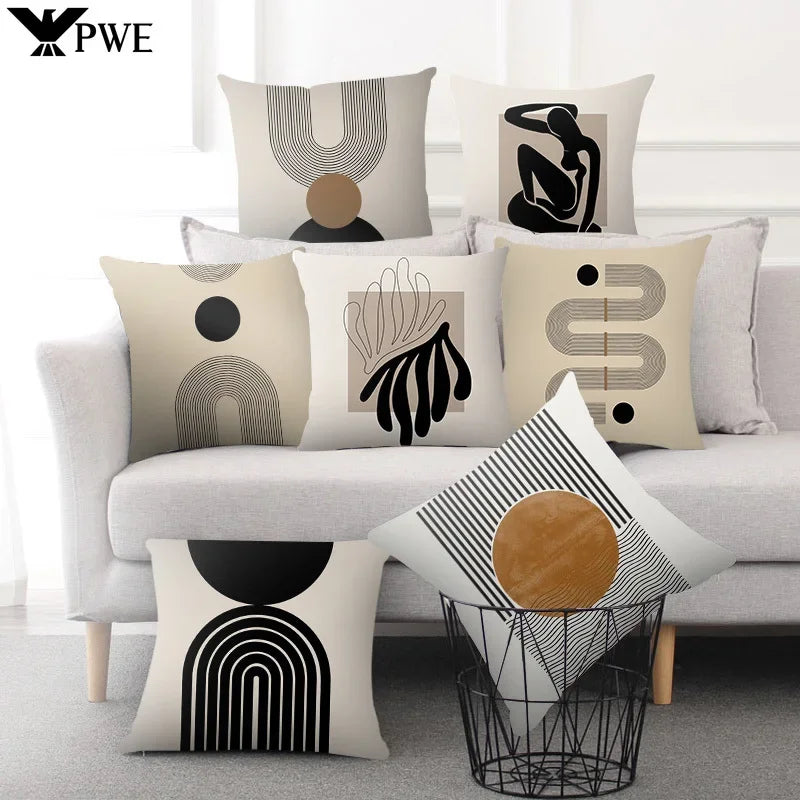 Axyaa Abstract Pattern Cushion Cover - 45*45cm Polyester Pillowcase