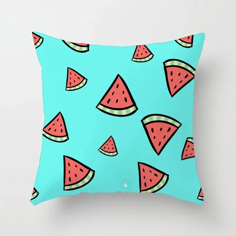 Axyaa Cartoon Watermelon Banana Print Seat Cushion Cover