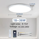 Axyaa Smart Round Ceiling Light with Bluetooth Remote Control & Waterproof for Bathroom