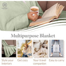 Axyaa Queen Size Luxury Cotton Blanket | Soft All-Season Herringbone Breathable Blanket