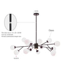 Axyaa Black Chandelier: Gold Lustres Glass Pendant Lights for Living Room, Bedroom, and Restaurant