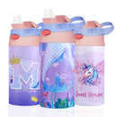 Axyaa Kids Stainless Steel Vacuum Thermos with Straw - 360ML Unicorn Design