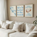 Coconut Turtle Animal Canvas Print Coastal Wall Art Poster for Modern Living Room by Axyaa