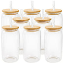 Axyaa 16oz Frosted & Clear Plastic Water Bottles Durable Reusable Portable DIY Drinkware