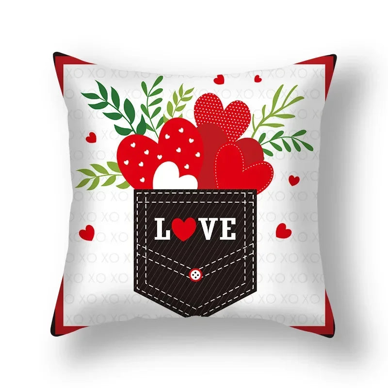 Axyaa Nordic Love Pillowcase 45x45cm - Home Decorative Throw Pillow Cover