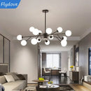 Axyaa Nordic Modern LED Chandelier Luxury Pendent Lamp for Living Room Bedroom