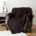 Axyaa Luxe Dual Sided Plush Faux Rabbit Fleece Throw Blanket