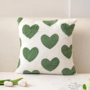 Axyaa Green Heart Pattern Pillow: Modern Home Decor for Living Room, Removable Washable Crescent-Shaped Cushion