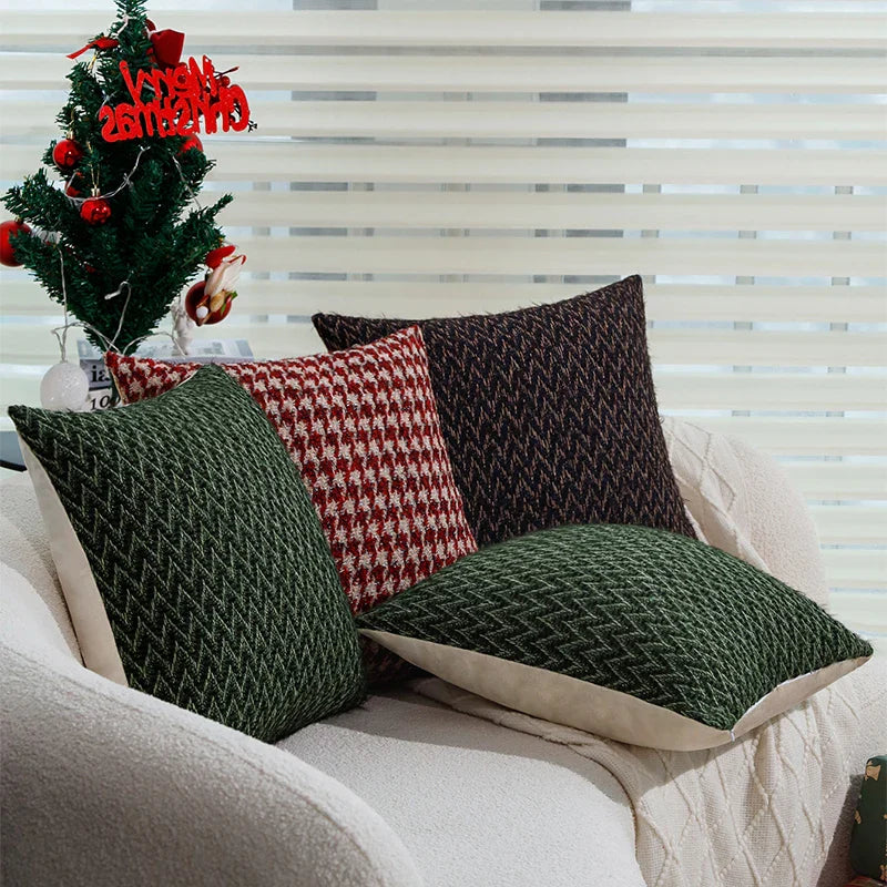 Axyaa Geometric Christmas Pillowcase for Sofa Bed Home Decoration