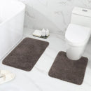 Axyaa Soft Plush Bathroom Mats Set: Shaggy, Absorbent, Non-Slip - 2Pcs