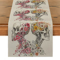 Axyaa Floral Skull Table Runner for Kitchen Dining Decor
