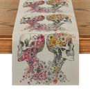 Axyaa Floral Skull Table Runner for Kitchen Dining Decor