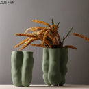Axyaa Abstract Multi Legged Ceramic Vase for Green Floral Arrangement