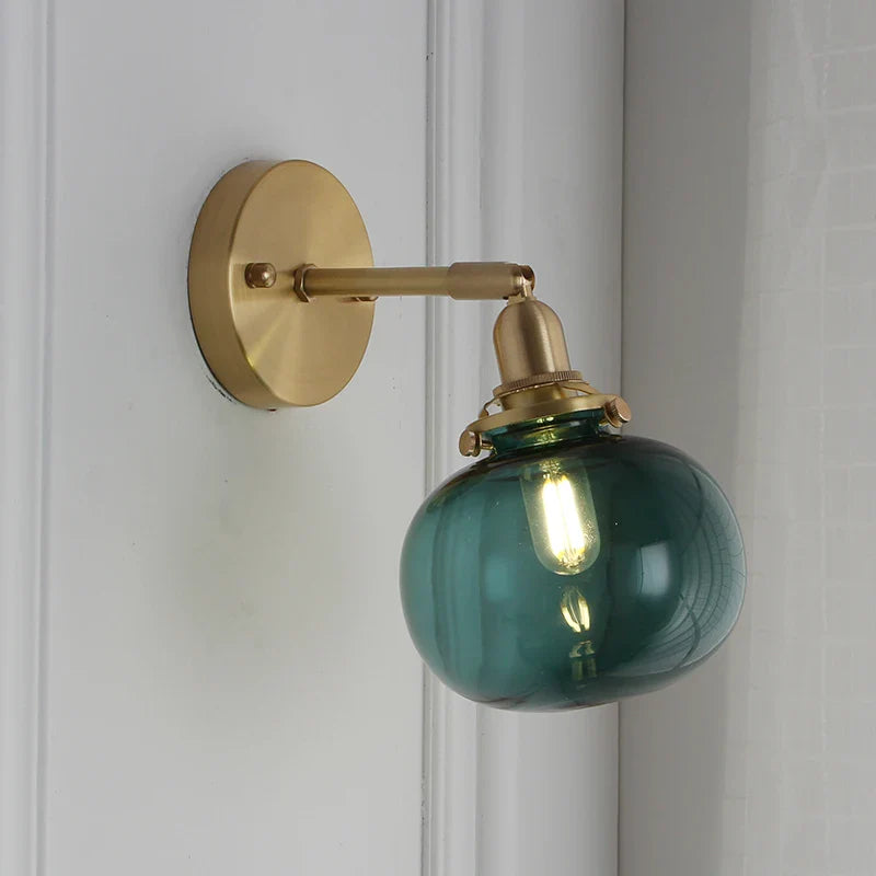 Nordic Modern Glass Ball Wall Sconce by Axyaa for Bedroom Bathroom Stair Mirror