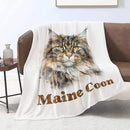 Axyaa Maine Coon Cat Lightweight Flannel Fleece Blanket