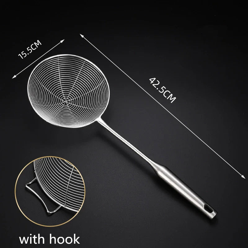 Axyaa Stainless Steel Mesh Colander Skimmer for Kitchen Strainer and Cooking