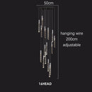 Axyaa Luxury K9 Crystal Chrome LED Chandelier for Living Room Stair Loft Kitchen Hotel