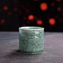 Axyaa Lotus Celadon Tea Cups: Large Ceramic Master Single Cup, Simple & Elegant Cloud Pattern